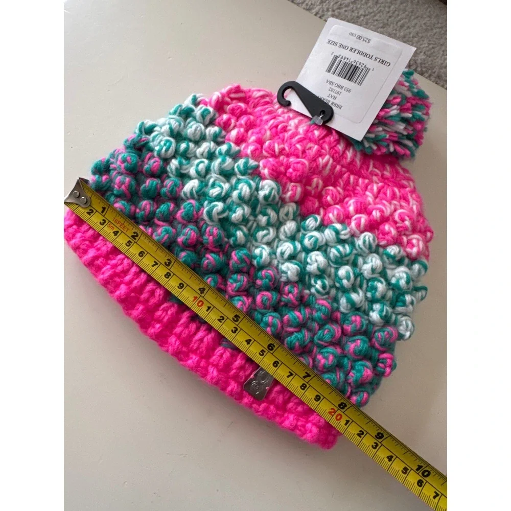 Girls Spyder Brrr Berry Beanie textured popcorn-stitch knit matching pom-pom top